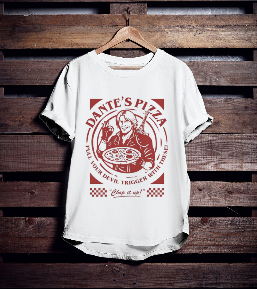 Dante's Pizza Devil May Cry Pizza Chop It Up Gaming Fans T-Shirt