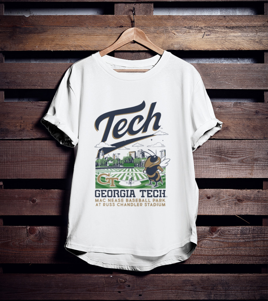 Georgia Tech Yellow Jackets Mac Nease Baseball Park Russ Chandler Stadium T-Shirt
