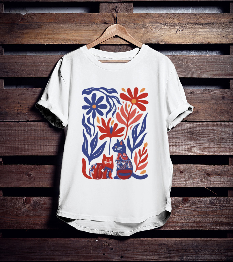 Subtle F Trump Cat Lover USA 250th Still Resisting Floral Cats T-Shirt