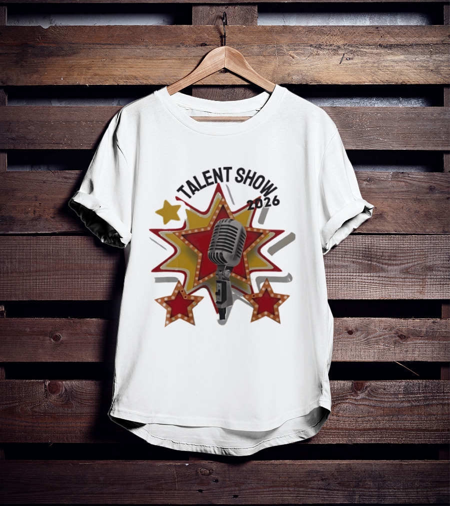 Talent Show 2026 Star Performer Mic And Stars T-Shirt