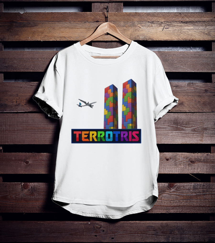 Terrortris Tetris Block Towers With Plane T-Shirt