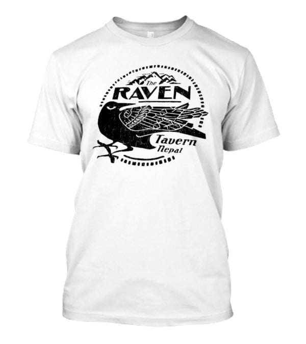 Raven Tavern Nepal Bird With Mountains T-Shirt