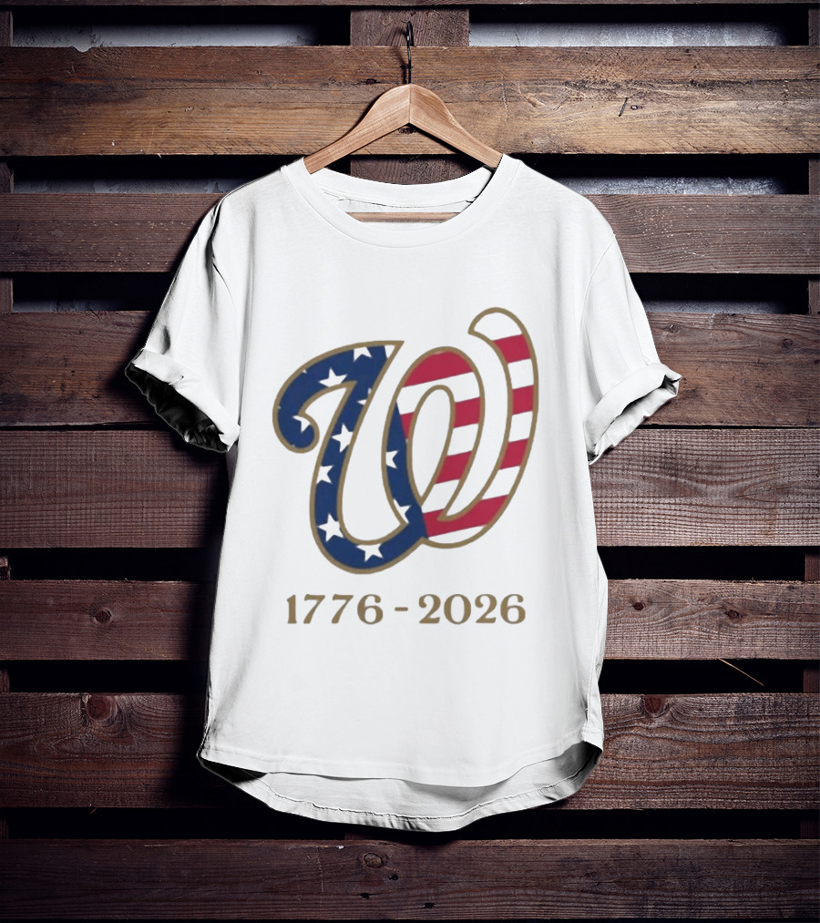 Washington Nationals America 250 Flag W 1776 2026 Stars And Stripes Anniversary T-Shirt