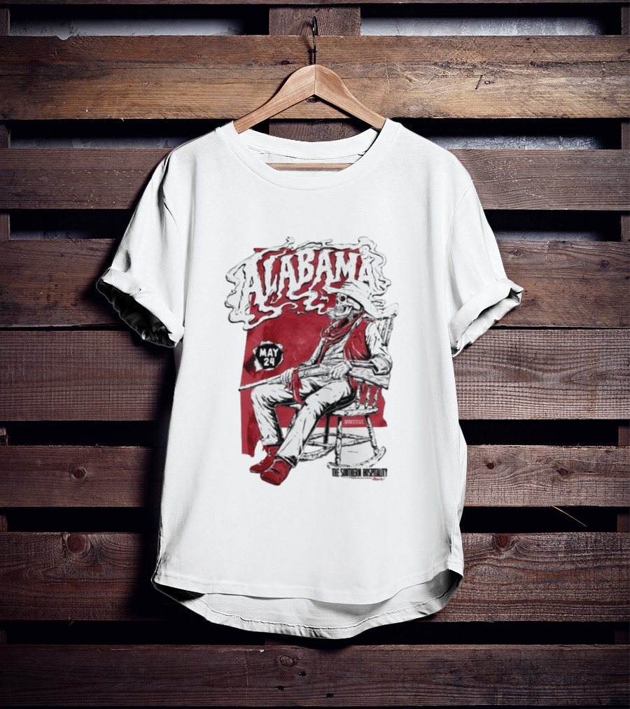 Alabama May 24 The Southern Hospitality Skeleton Cowboy T-Shirt