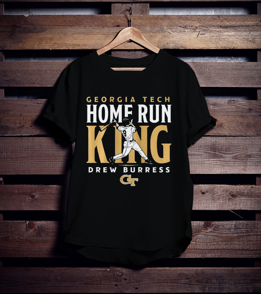 Georgia Tech Yellow Jackets Home Run King Drew Burress Baseball Gt T-Shirt