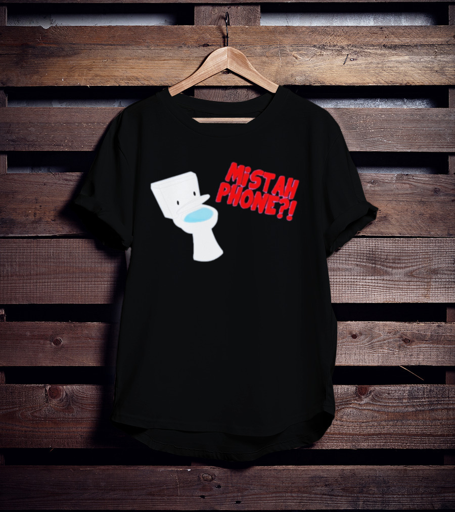 Mistah Phone Toilet Pun Illustration Humor T-Shirt