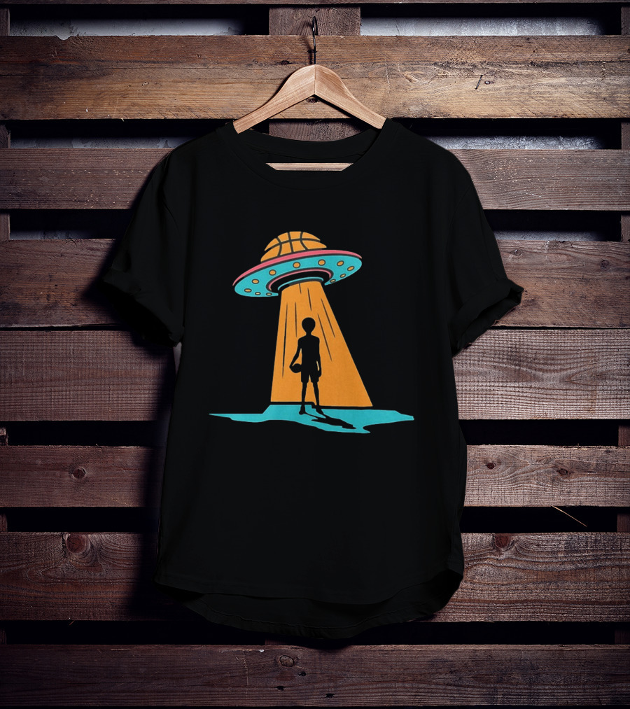 San Antonio Spurs Basketball UFO Alien Abduction Hoops T-Shirt