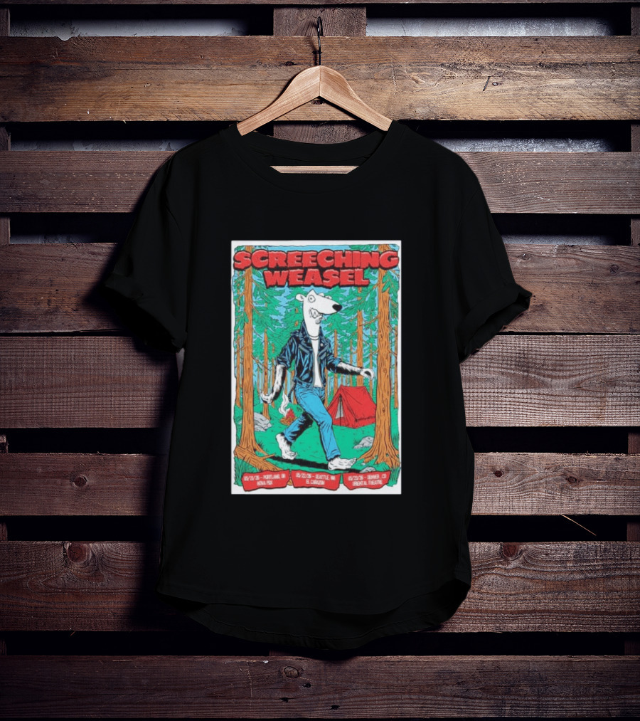 Screeching Weasel Punk Rocker Forest Weasel Tour Portland Seattle Denver T-Shirt