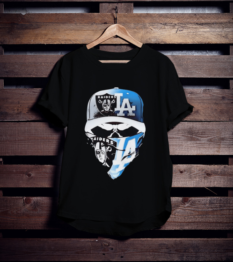 Las Vegas Raiders Los Angeles Dodgers Split Raiders LA T-Shirt