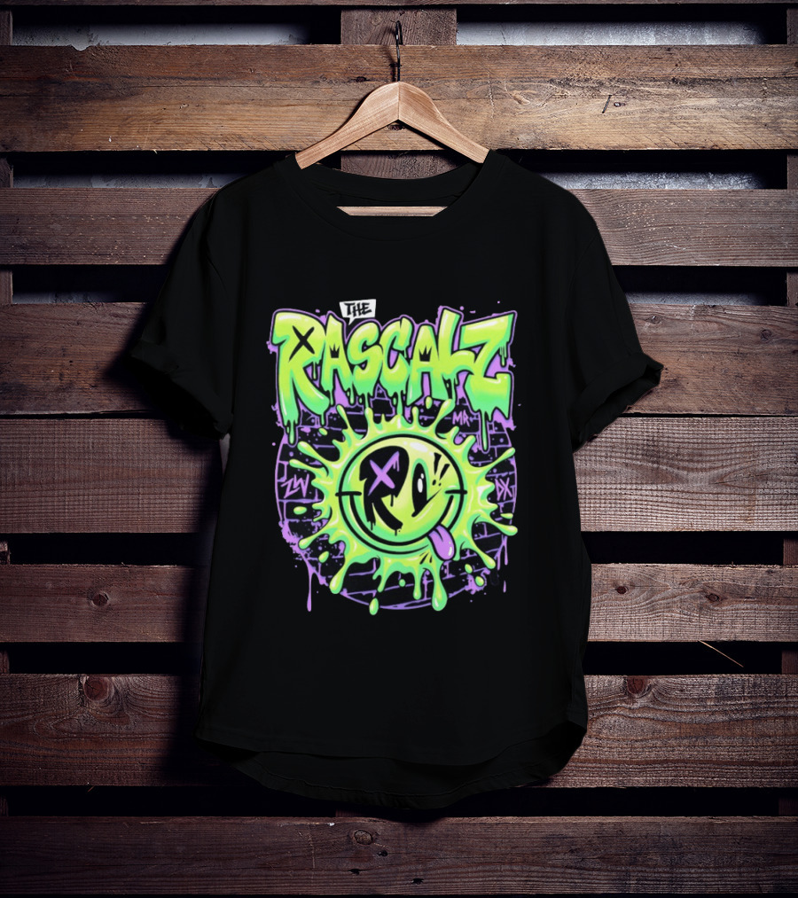 The Rascalz AEW Slime Smiley Graffiti T-Shirt