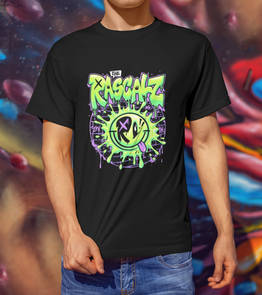 The Rascalz AEW Slime Smiley Graffiti T-Shirt