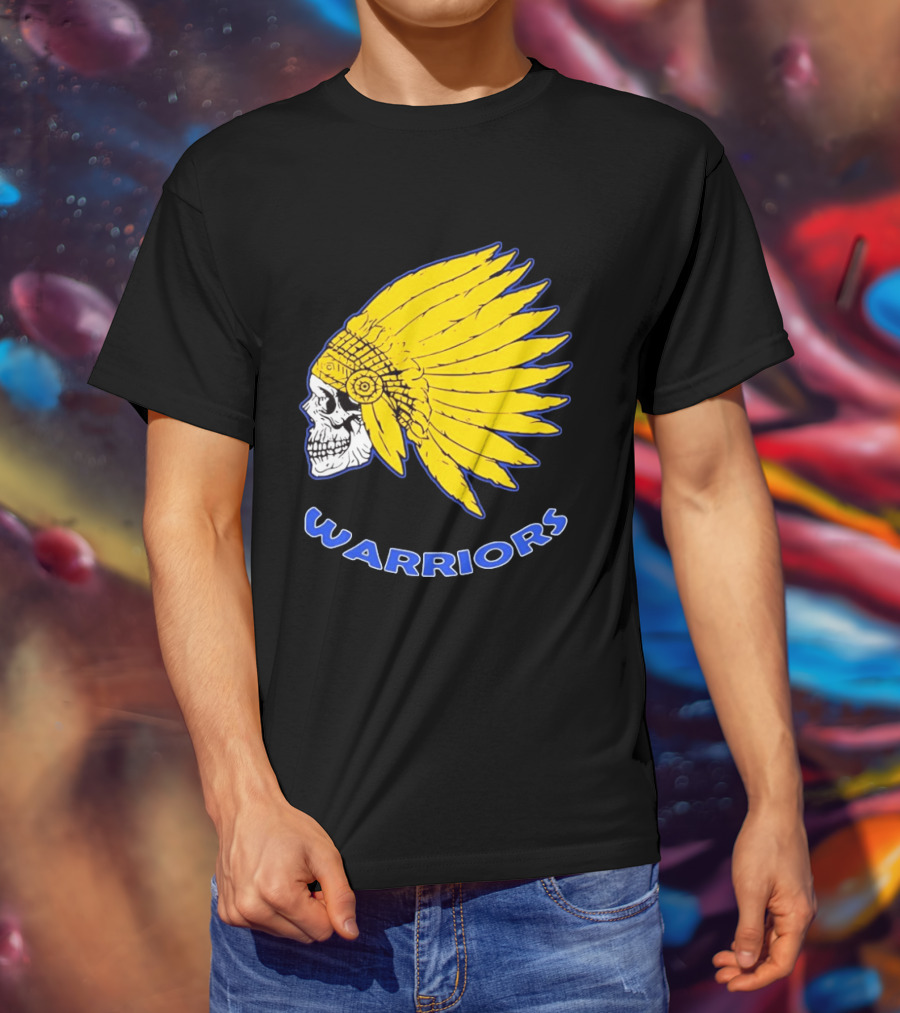 Warriors Fearless Spirit Skull Yellow Headdress T-Shirt