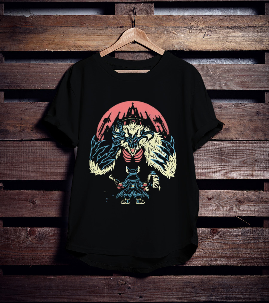 Bloodborne Hunter Confronts Cleric Beast Let The Hunt Begin T-Shirt