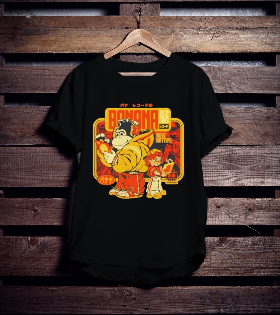 Banana Records Music Matters Retro Style Japanese T-Shirt