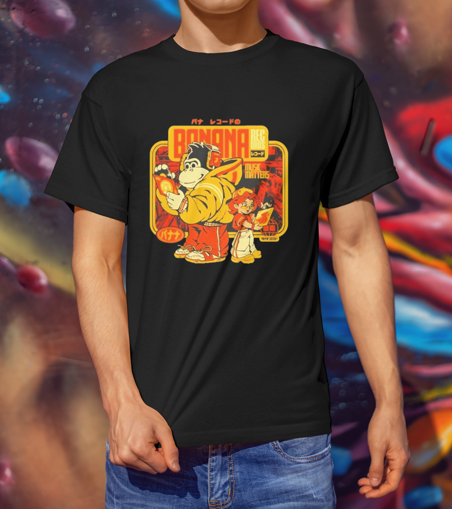 Banana Records Music Matters Retro Style Japanese T-Shirt