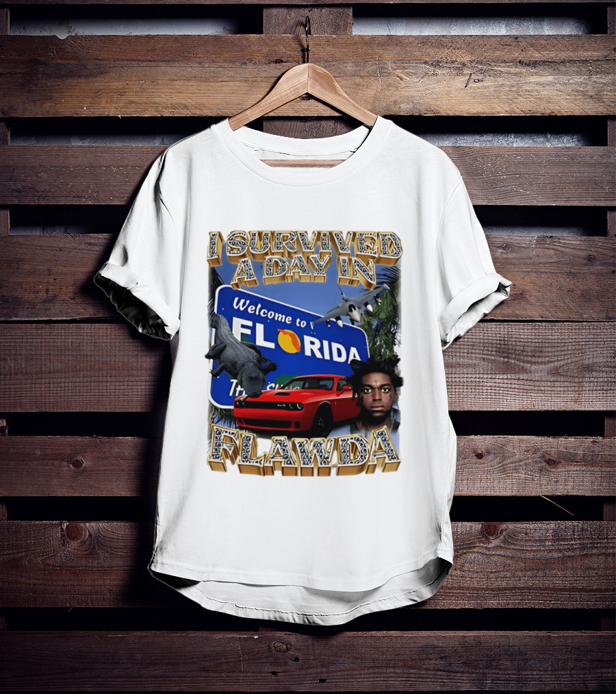 I Survived A Day In Flawda Welcome To Florida Dodge Jet Manatee Adventure T-Shirt