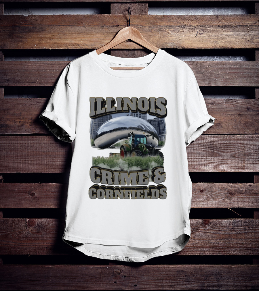 Illinois Crime & Cornfields Cloud Gate Tractor Scenery T-Shirt