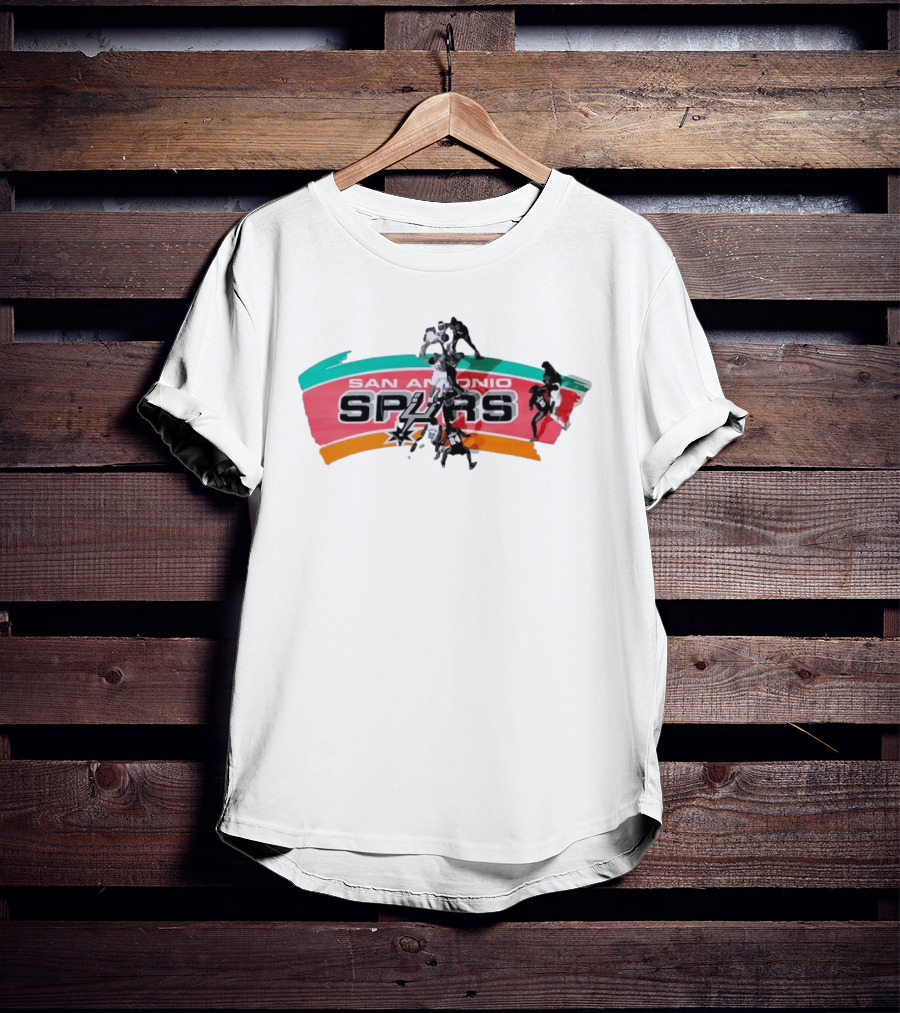 San Antonio Spurs Basketball Team Action Shot T-Shirt