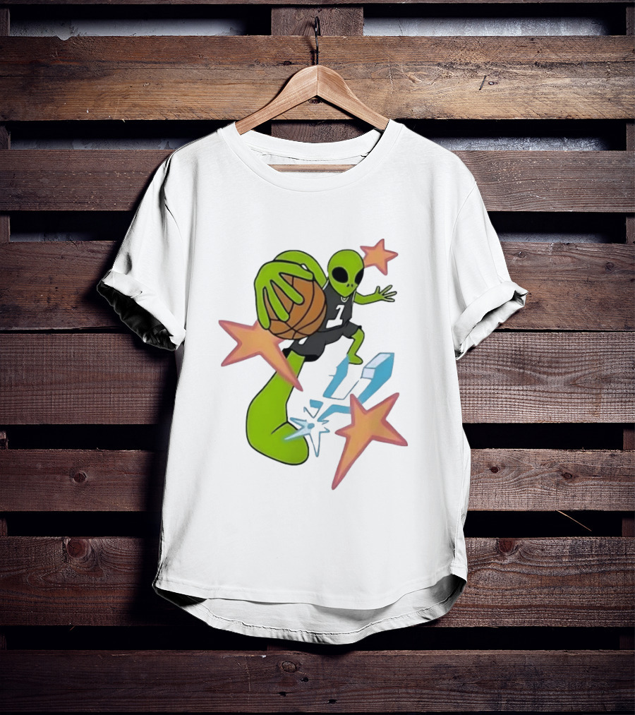 San Antonio Spurs Alien Basketball Dunking Stars T-Shirt
