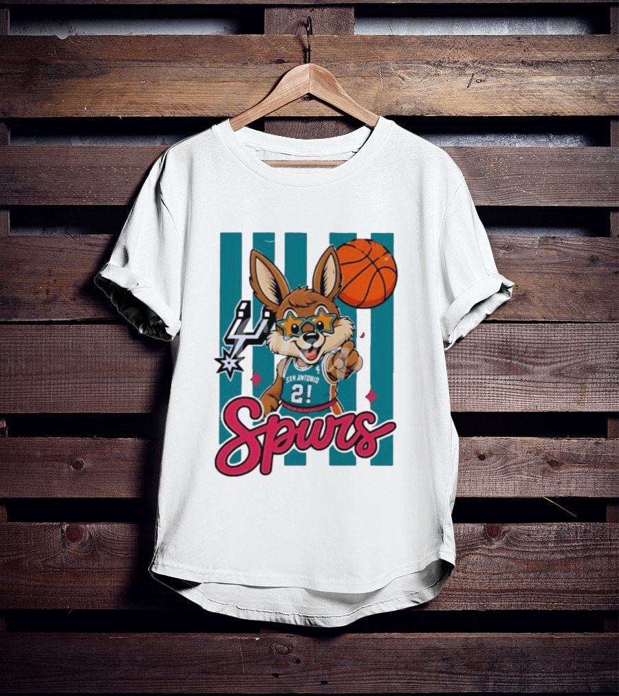 San Antonio Spurs Mascot Basketball Star Glasses Youth 21 T-Shirt