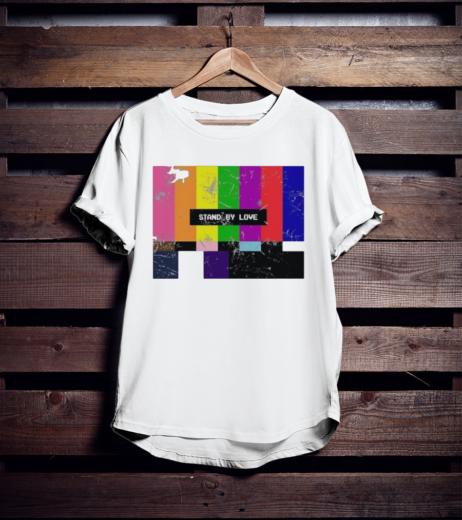 Stand By Love Retro TV Rainbow Pride Multicolor Lines T-Shirt
