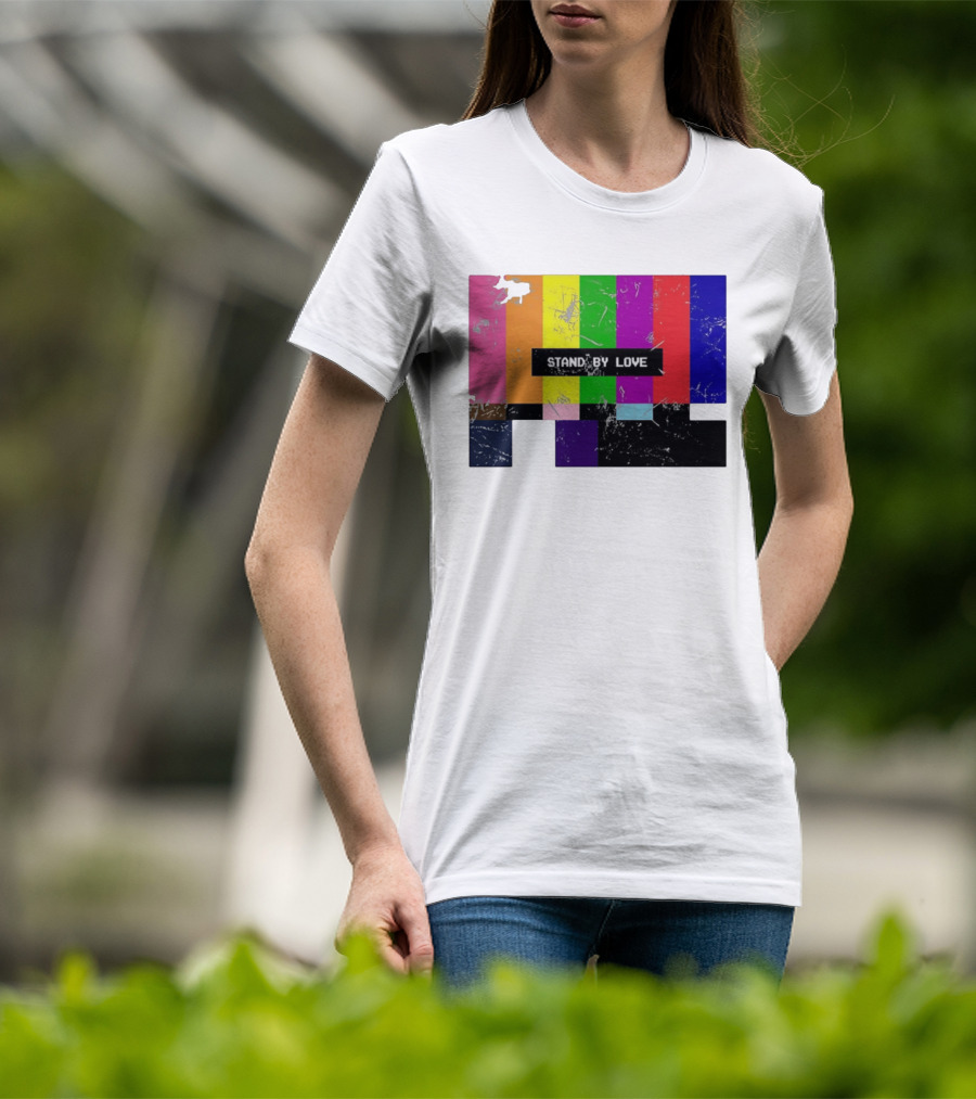 Stand By Love Retro TV Rainbow Pride Multicolor Lines T-Shirt