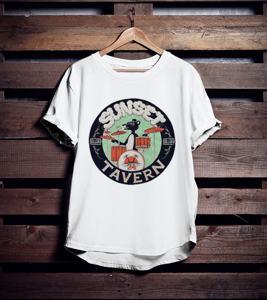 Sunset Tavern Ballard Drumming Bear 24th Anniversary Party Limited Edition T-Shirt