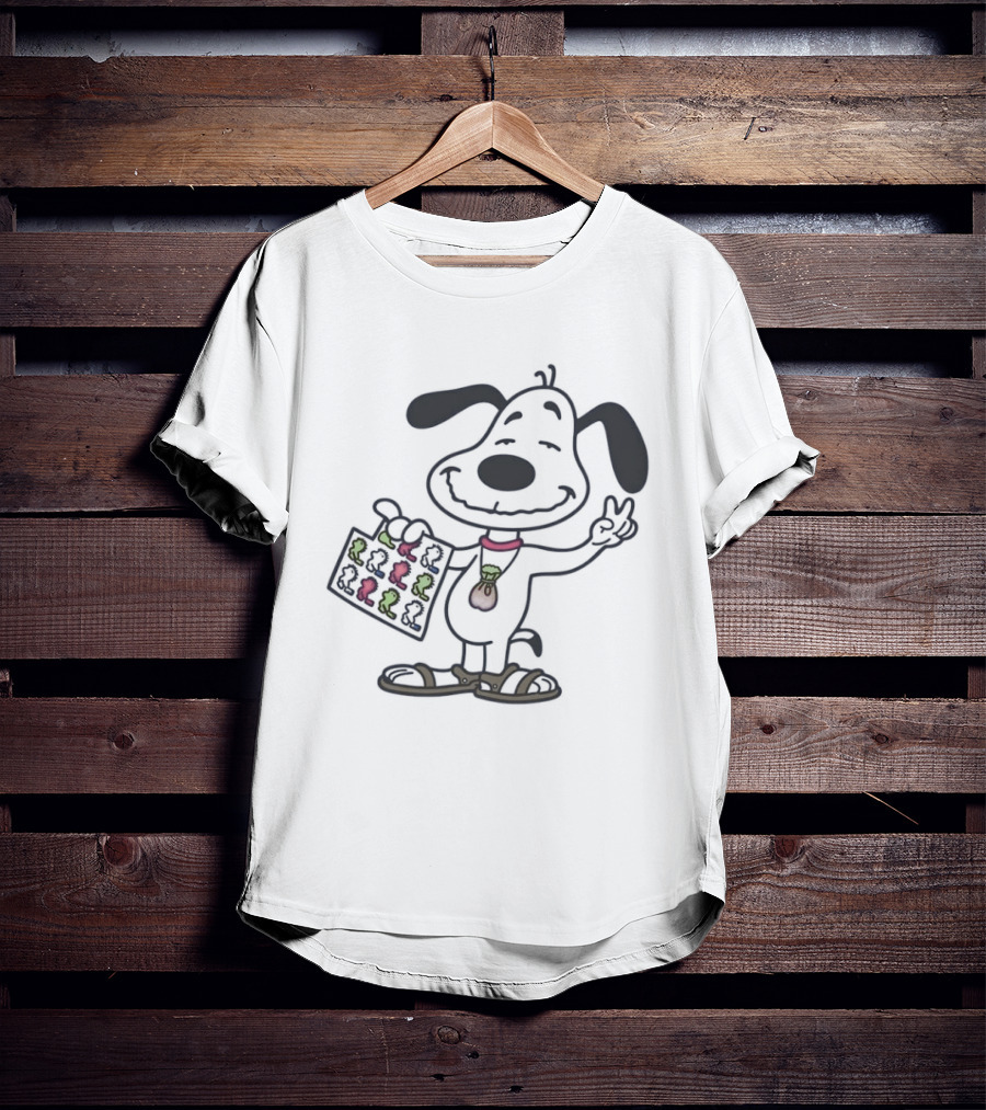 Groovy Snoopy Psychedelic Peace Sign Woodstock Bag T-Shirt