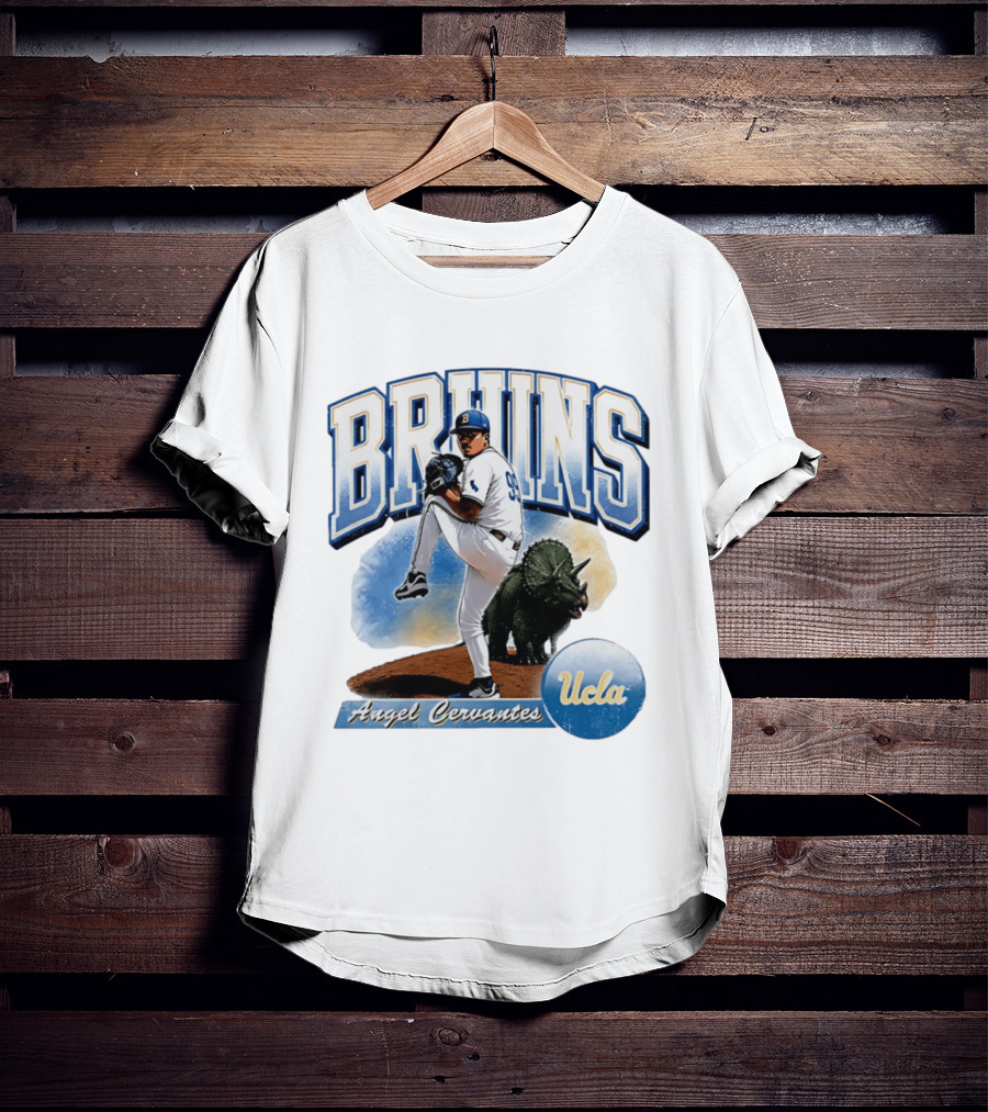 UCLA Bruins Angel Cervantes Baseball Player With Dinosaur T-Shirt