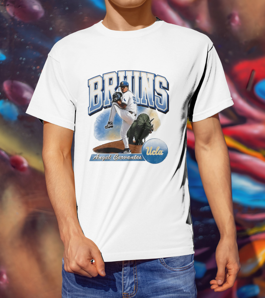 UCLA Bruins Angel Cervantes Baseball Player With Dinosaur T-Shirt