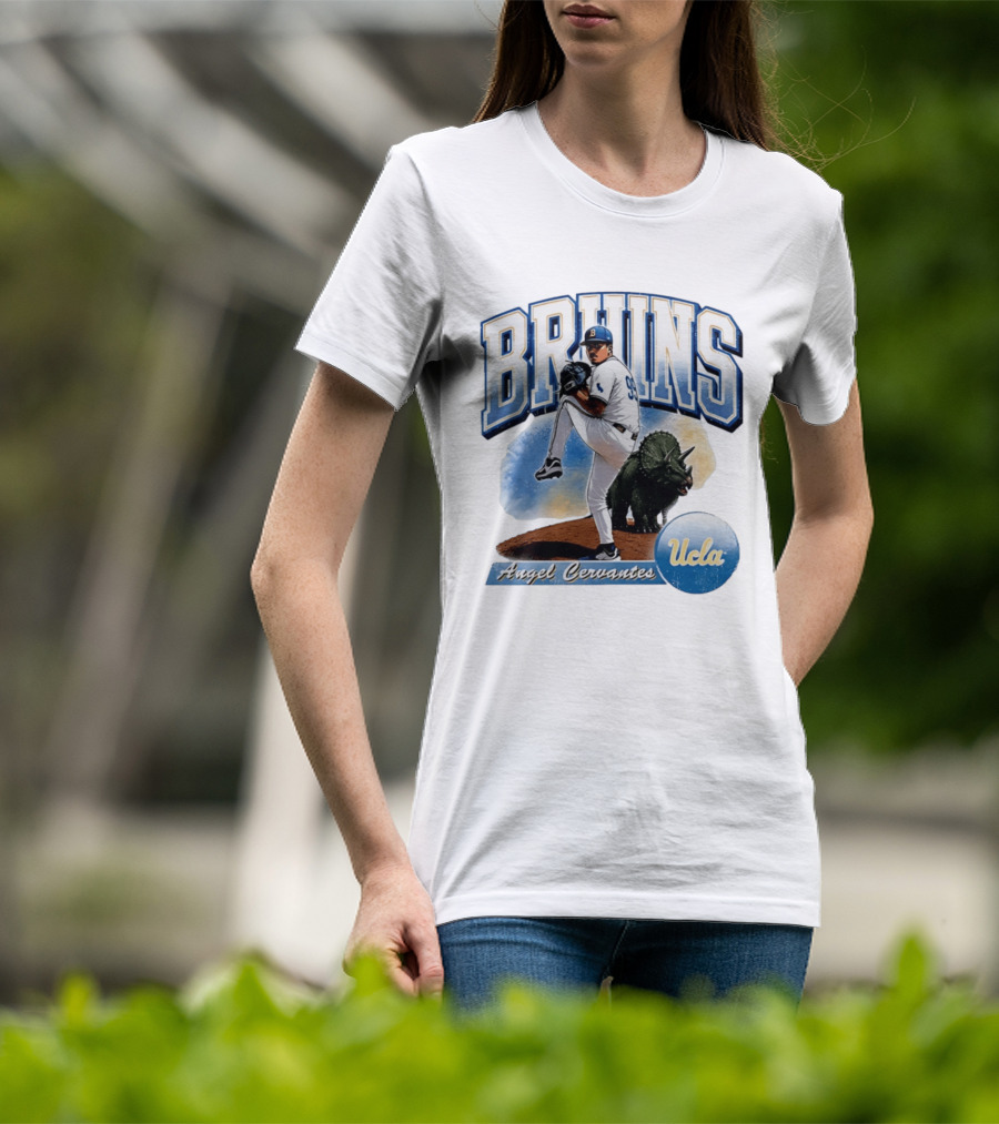 UCLA Bruins Angel Cervantes Baseball Player With Dinosaur T-Shirt