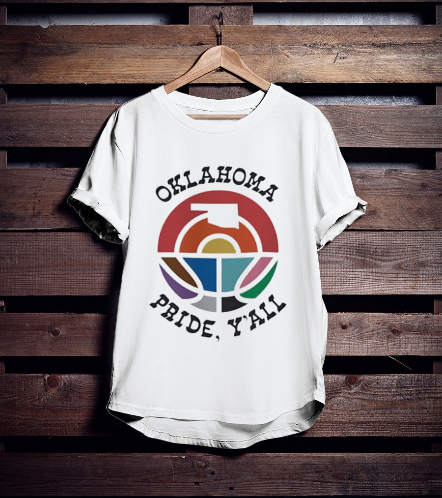 Oklahoma Pride Y'all Colorful State Sunset T-Shirt
