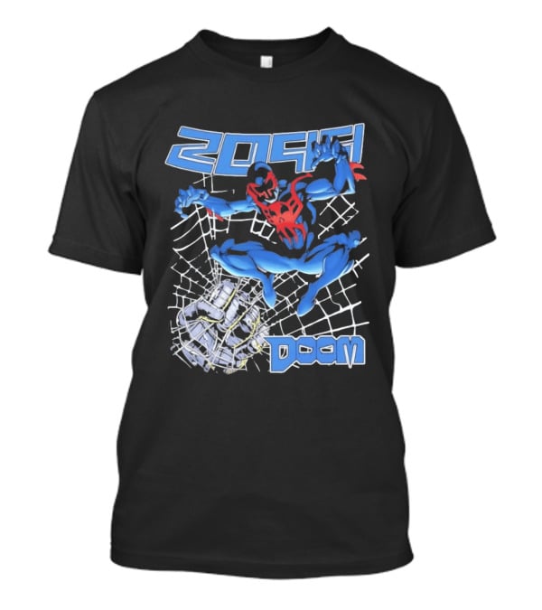 2099 Spider Man Doom Web Punching Action T-Shirt