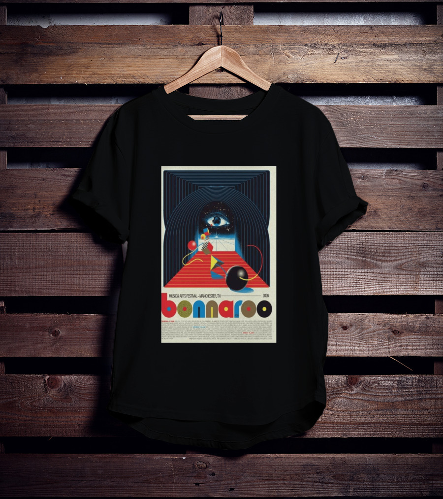 Bonnaroo Music & Arts Festival 2026 Manchester TN June 11 14 Retro Eye T-Shirt