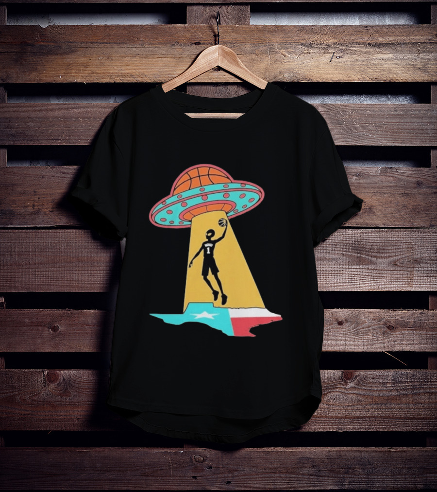 San Antonio Wemby The Alien Spurs Star UFO Basketball Texas T-Shirt