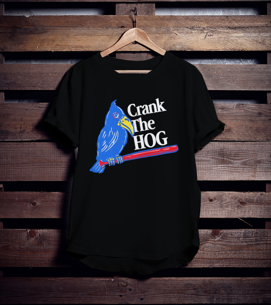 Kansas Jayhawks Crank The Hog Baseball Bird T-Shirt