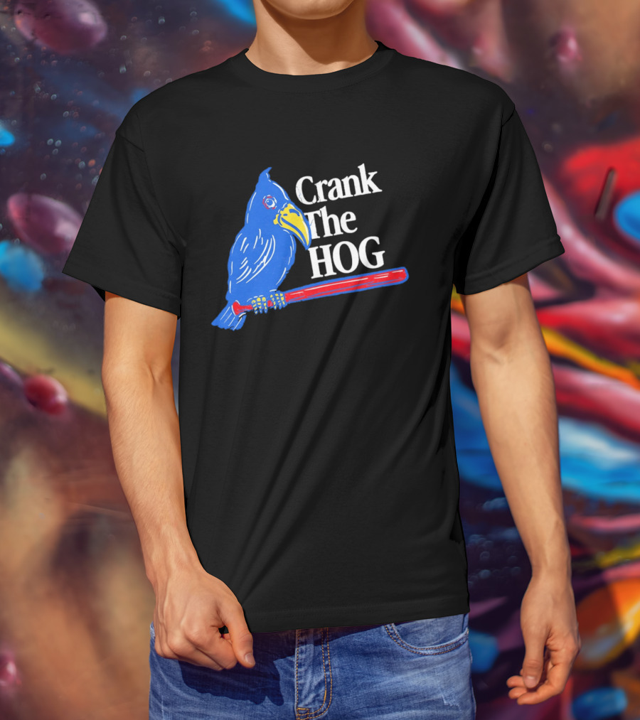 Kansas Jayhawks Crank The Hog Baseball Bird T-Shirt