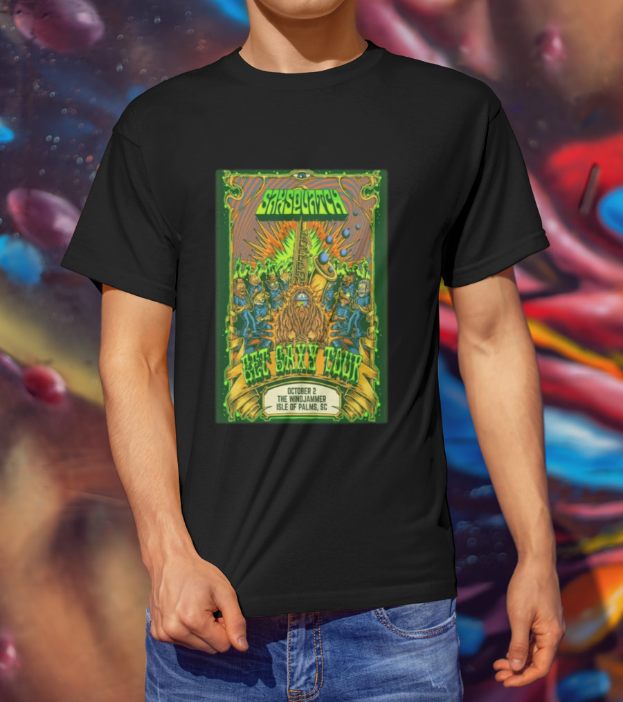 Saxsquatch Get Saxy Tour The Windjammer Isle Of Palms SC October 2 2026 T-Shirt