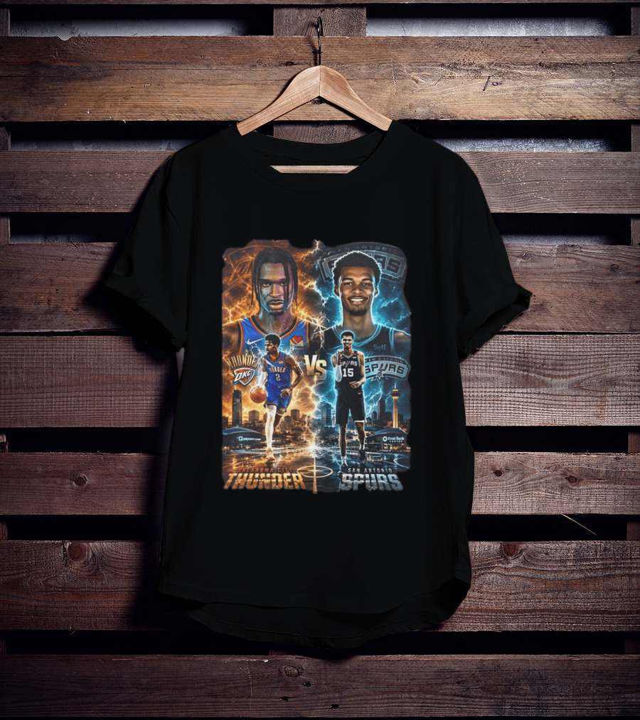 Shai Gilgeous Alexander Oklahoma City Thunder Vs Victor Wembanyama San Antonio Spurs NBA Showdown T-Shirt
