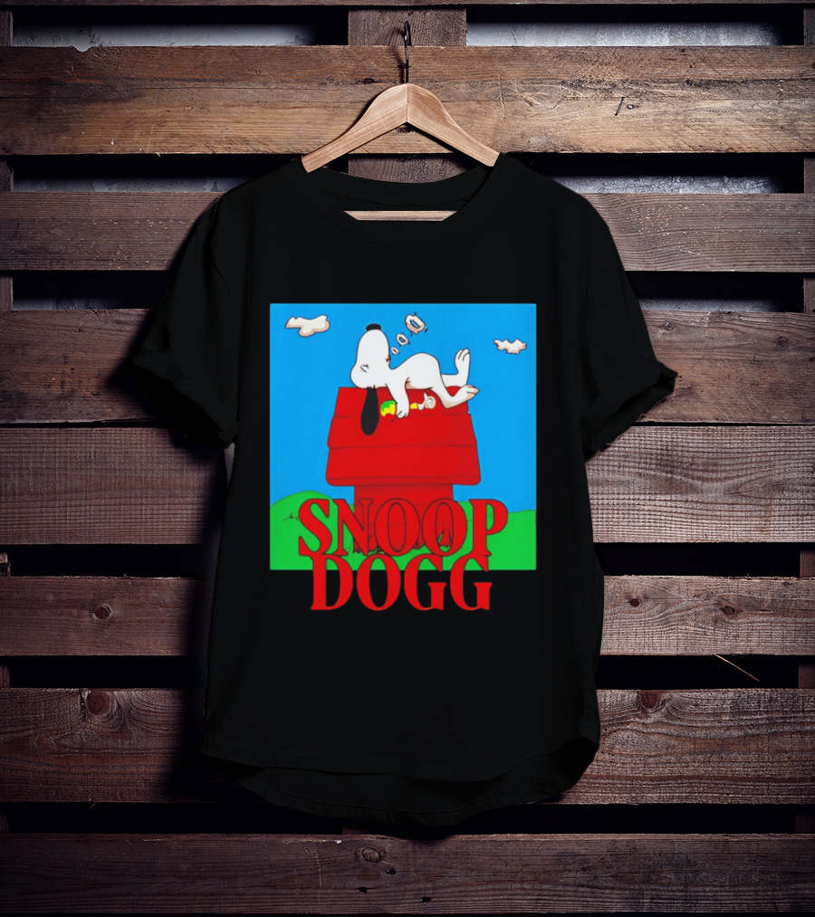 Snoop Dogg Snoopy Parody Relaxing On Doghouse T-Shirt