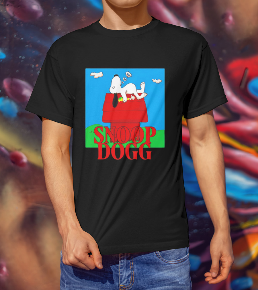 Snoop Dogg Snoopy Parody Relaxing On Doghouse T-Shirt