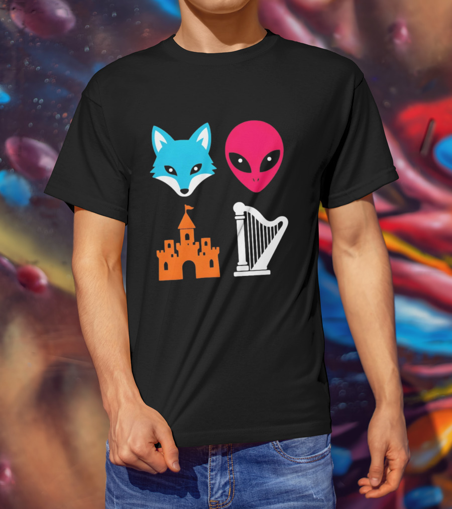 Spurs Fox Alien Castle Harper Basketball Meme T-Shirt
