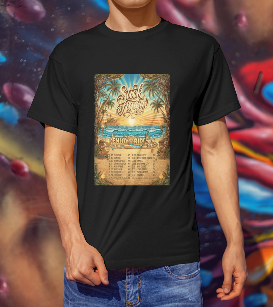 Stick Figure Enjoy The Ride Tour 2027 Phoenix To Seattle Dates And Locations T-Shirt