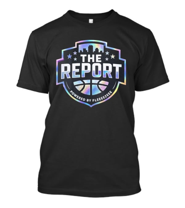 THE REPORT Powered By Fleeeeezeee Basketball Urban Stars Holographic Cityscape T-Shirt