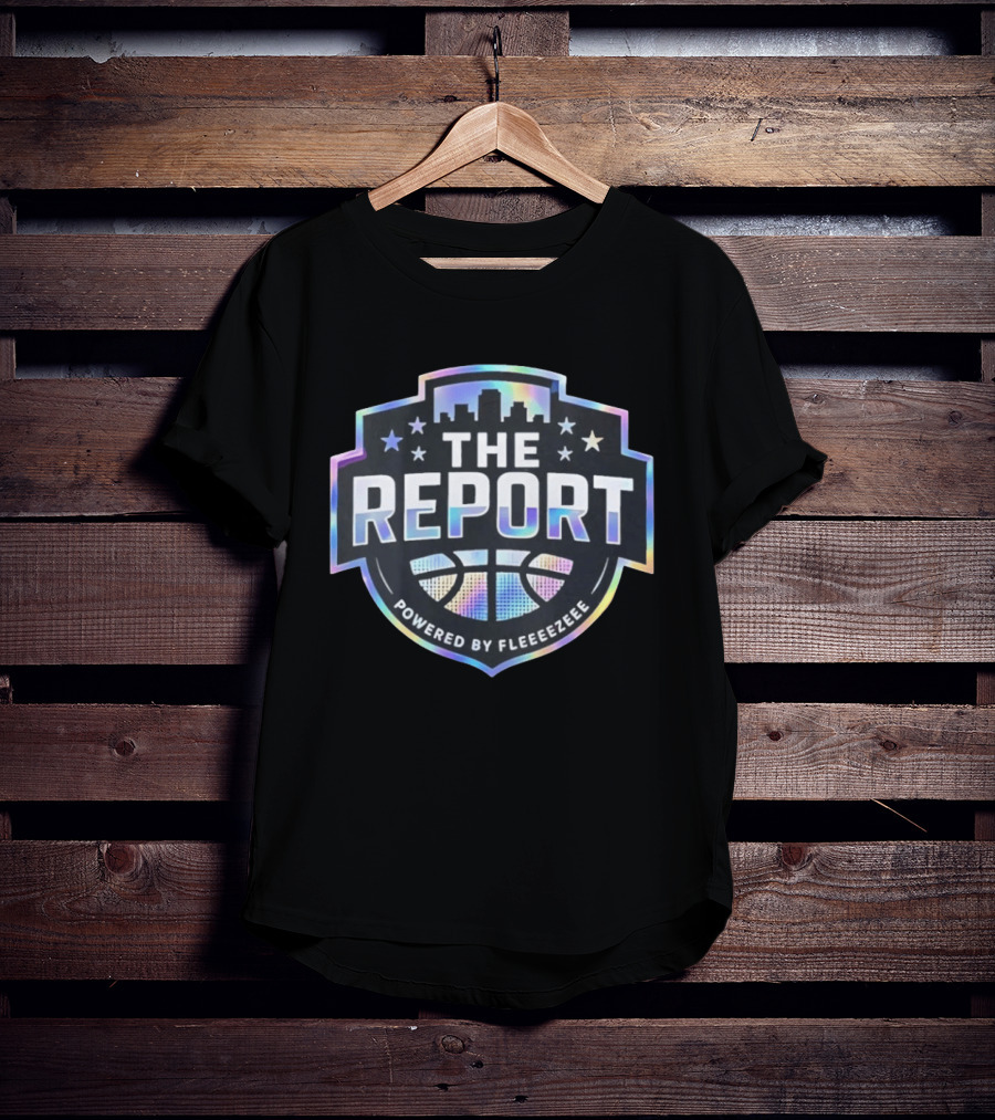 THE REPORT Powered By Fleeeeezeee Basketball Urban Stars Holographic Cityscape T-Shirt