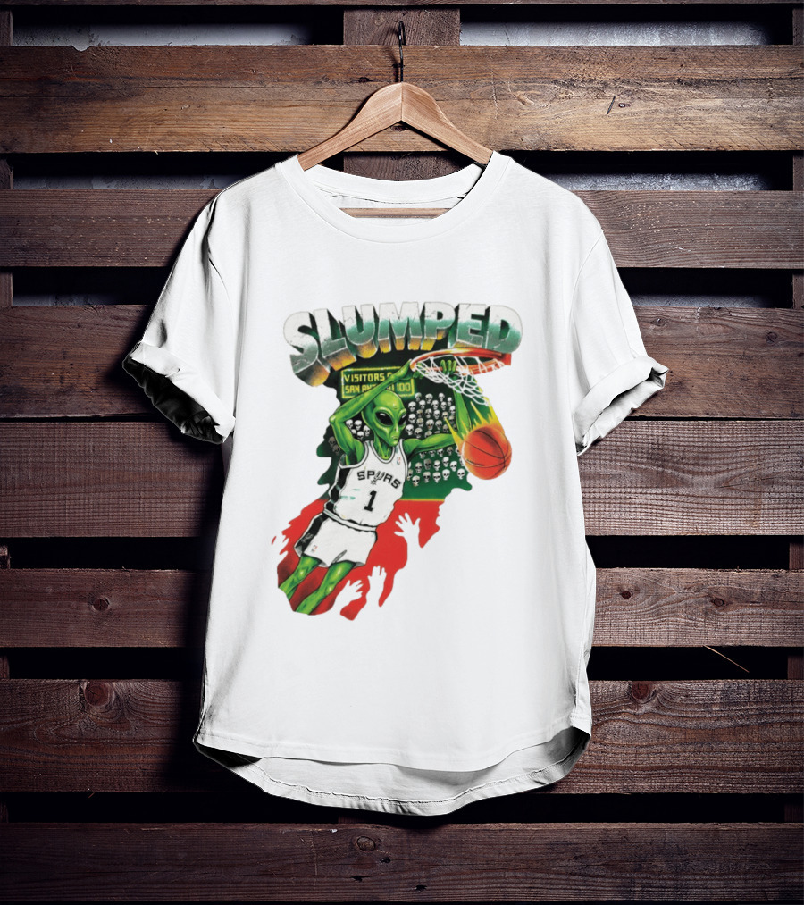 Slumped Alien Basketball Dunk Spurs Number 1 Visitors San Antonio 100 T-Shirt