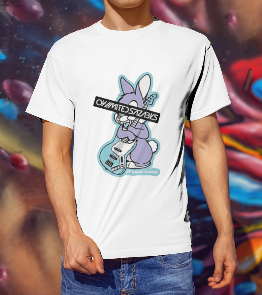 Bunny Playing Electric Bass Guitar Oy Limited Sazabys T-Shirt