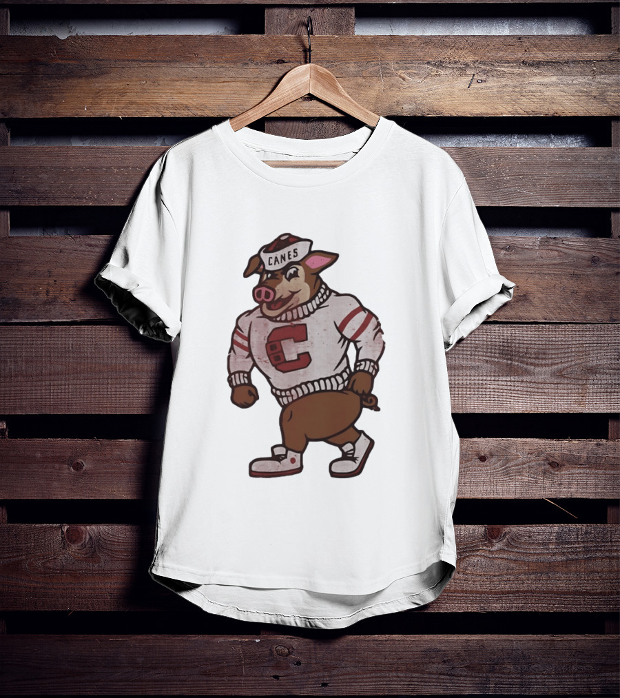 Carolina Hurricanes Canes Pig Hockey Cartoon Character Sweater T-Shirt