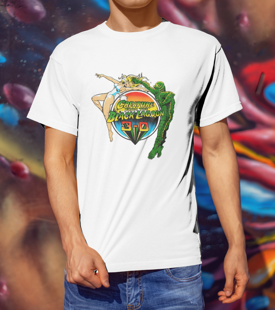Creature From The Black Lagoon 3 D Gill Man Cartoon T-Shirt
