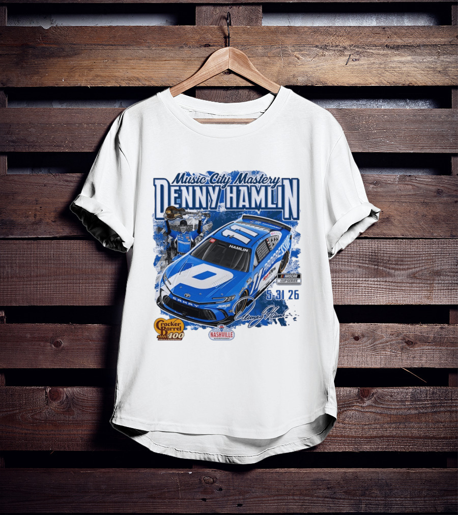 Music City Mastery Denny Hamlin Cracker Barrel 400 Nashville Superspeedway 2026 NASCAR Cup Series T-Shirt